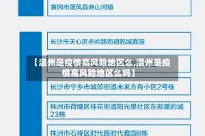 【温州是疫情高风险地区么,温州是疫情高风险地区么吗】