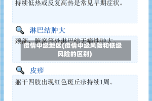 疫情中级地区(疫情中级风险和低级风险的区别)