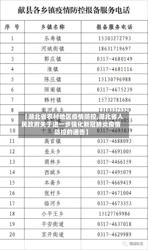 【湖北省农村地区疫情防控,湖北省人民政府关于进一步强化新冠肺炎疫情防控的通告】-第1张图片