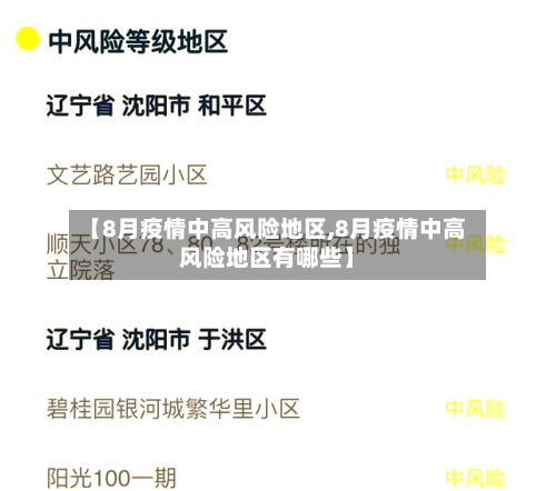 【8月疫情中高风险地区,8月疫情中高风险地区有哪些】-第2张图片